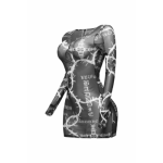 Barbed wire printed mesh dress - Image 2