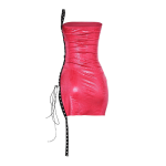 Venom Lace-Up Faux Croc Mini Dress. - Image 4