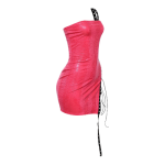 Venom Lace-Up Faux Croc Mini Dress. - Image 3