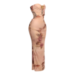Midnight Bloom Strapless Cutout Midi Dress. - Image 2