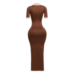 Collar neck short sleeve maxi dress - Image 4