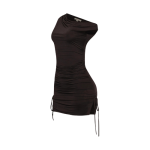 Crush Hour Asymmetrical Ruched Mini Dress - Image 2